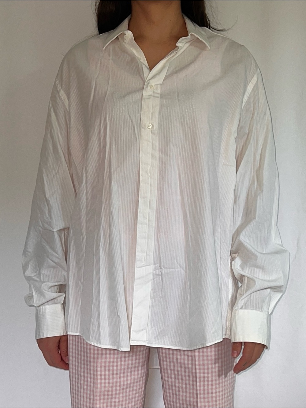 Syd Jerome Chicago Vintage White Button-Up Shirt - Ribbed Jacquard